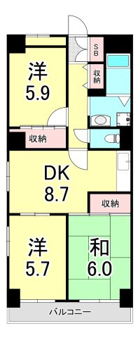 アダージオ若王寺の間取り