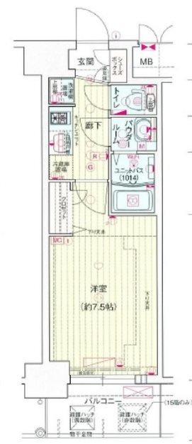 プレサンス堺筋本町センティスの間取り