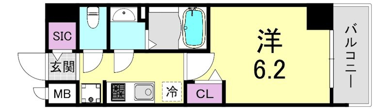 プレサンス堺筋本町ディスティニーの間取り