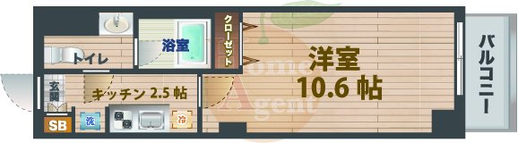 【間取り】 | エスティメゾン中野富士見町 | 1Kのお部屋。