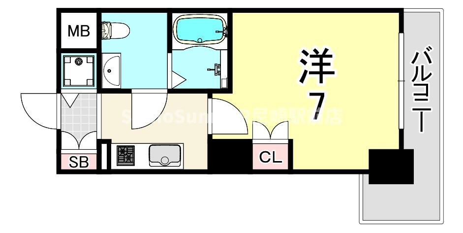 エス・キュート尼崎Ⅱの間取り