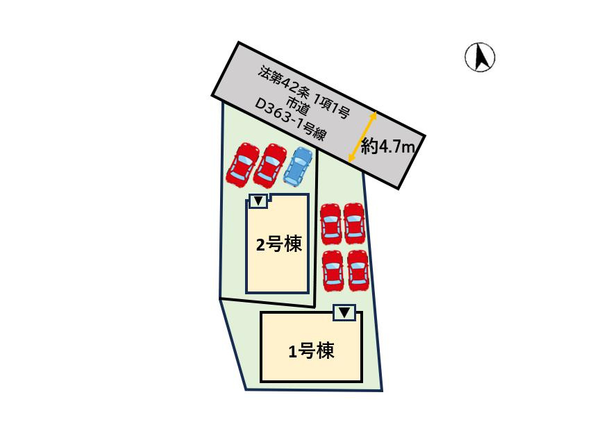 久留米市江戸屋敷2丁目1期の区画図
