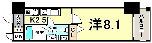 アドバンス三宮Ⅳルシールの間取り
