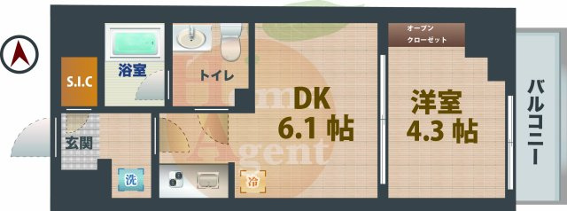 【間取り】 | CREATIF練馬 | 1Rのお部屋です。