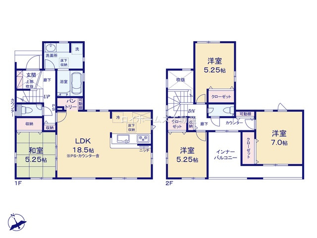 【間取り】 | 春日井市神屋町字海道654-101『仲介料無料』新築戸建て | 1号棟