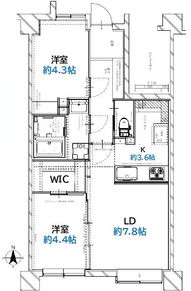 立花パーク・ホームズの間取り|南向きにつきまして日当たり・通風良好。新規リノベーション施工が完了いたしましたのでいつでも内覧が可能です。