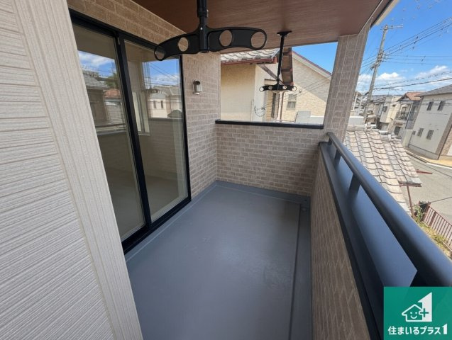 高砂市米田町米田　第1期　新築一戸建てのバルコニー|ワイドバルコニーは洗濯物を干すスペースが広いのでご家族が多くても安心！