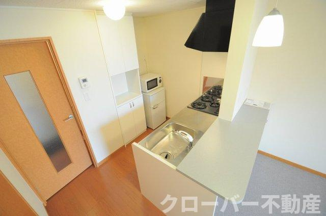 レオネクスト南Ⅱのキッチン|家電・棚はありません。