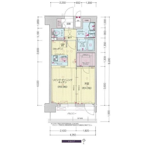 名古屋市中区栄１丁目の賃貸マンションの間取り