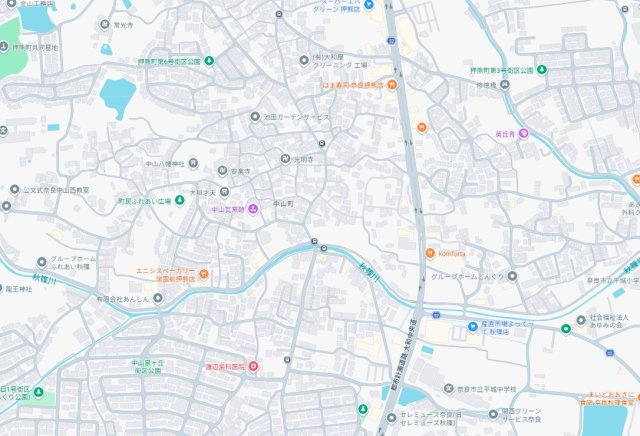 ●29(土)30(日)現地説明会　奈良市中山町　第16期　新築一戸建ての地図