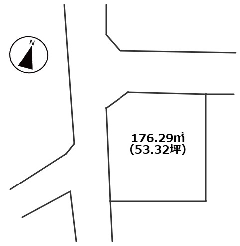 【区画図】 | 沼津市足高　限定1区画 | 敷地面積は53坪超え♪北西2方向道路に面しています♪