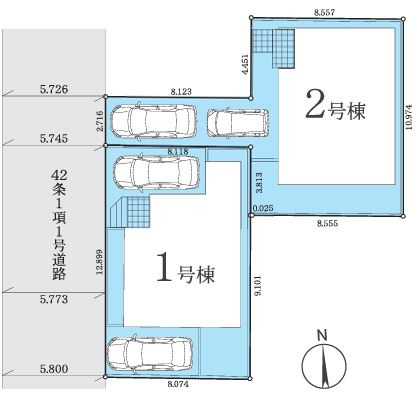 【区画図】 | 厚木市水引2丁目　新築分譲住宅　全2棟