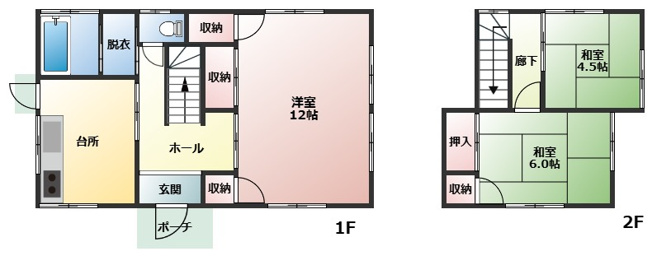【間取り】 | 函南町畑毛　中古戸建 | 3DKの落ち着いた住環境です♪