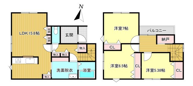 橿原市中町　新築未入居の間取り|3LDK＋S　土地面積:115.73ｍ2　建物面積：91.08ｍ2　駐車並列2台可能