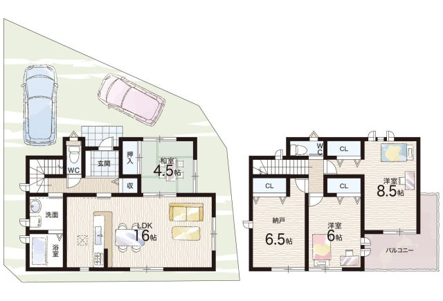 ●奈良市中山町　第16期　新築一戸建ての間取り|3号地