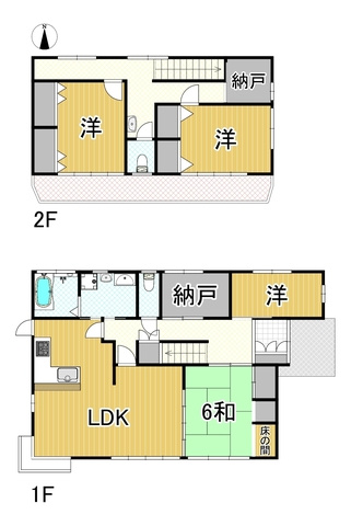 「127坪の広大な敷地」高知市旭天神町　中古一戸建ての間取り|納戸や和室を備えたゆとりある間取り。