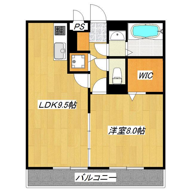 リバレイン浮間　Ⅰの間取り|広い洋室が魅力の1ＬＤＫです☆