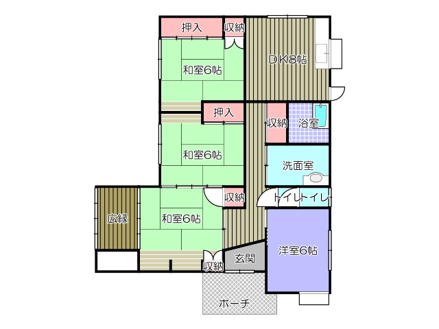 瀬板　貸家　平屋の間取り