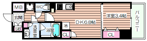【間取り】 | Dimora靭公園