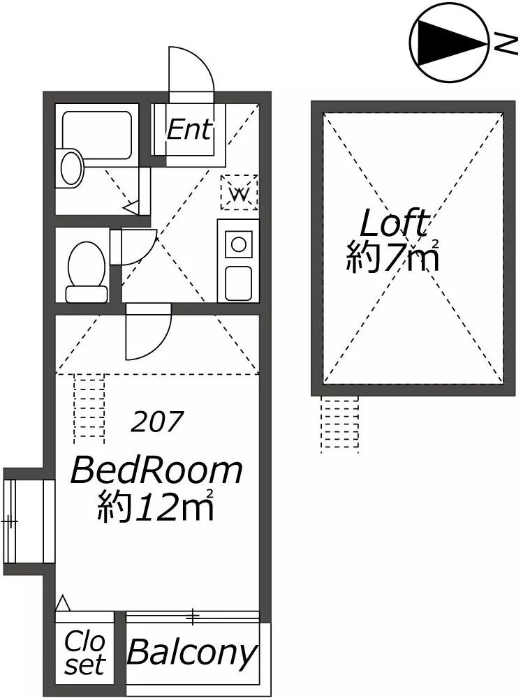 AP1158 コスモツィンズ 207の間取り|





