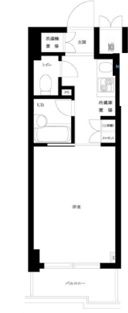 ルーブル蒲田壱番館の間取り|間取り　1Kバストイレ別