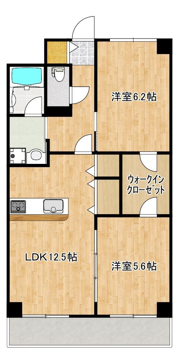 熊本市東区保田窪３丁目の賃貸マンションの間取り