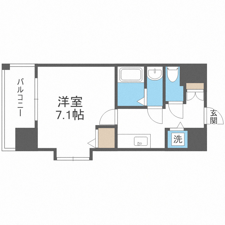 大阪市浪速区恵美須西２丁目の賃貸マンションの間取り
