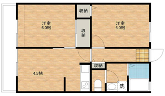 【間取り】 | プチロジェ清原台5A棟
