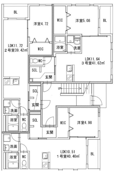 熊本市中央区黒髪６丁目のアパートの間取り