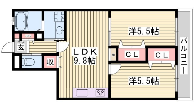 Riso＋Miraieジェームス山EASTの間取り