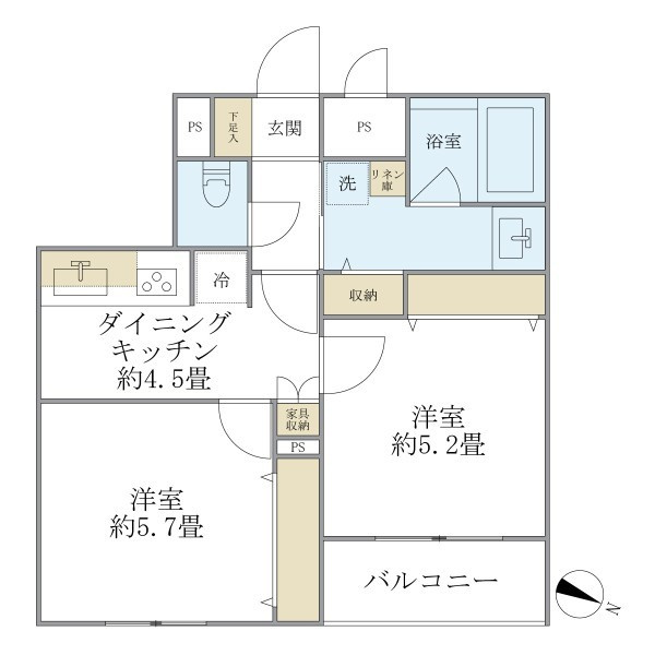 Ｔｈｅ　Ｓｈｉｎａｇａｗａ　Ｅａｓｔ　Ｒｅｓｉｄｅｎｃｅの間取り