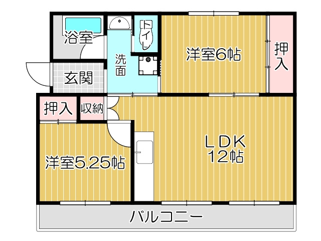 ヴィラナリー中間Ⅱ　２号棟の間取り