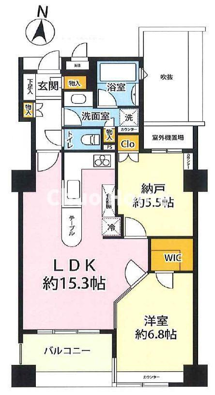 サンクタス大島の間取り|６階部分・南向きにつきまして日当たり・通風・眺望良好