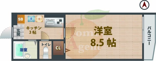 【間取り】 | ヴィーアセッテ | 1Kのお部屋です。