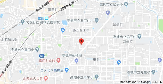 高槻市富田町５丁目の賃貸マンションの地図