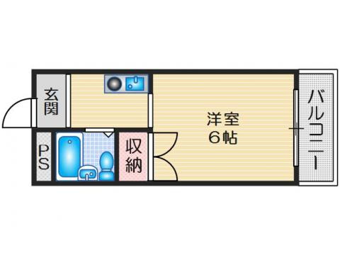 高槻市富田町５丁目の賃貸マンションの間取り