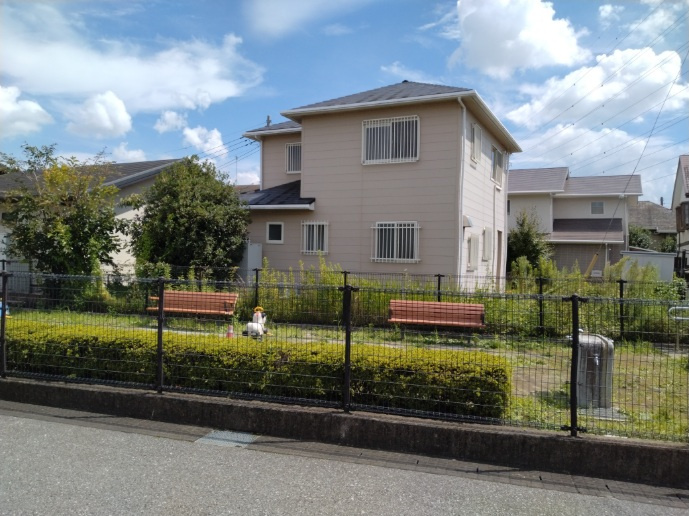 宇都宮市上戸祭町　戸建の外観|物件北側公園