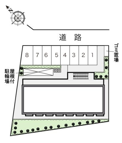【エントランス】 | レオパレスけやき通り | 駐車場配置図