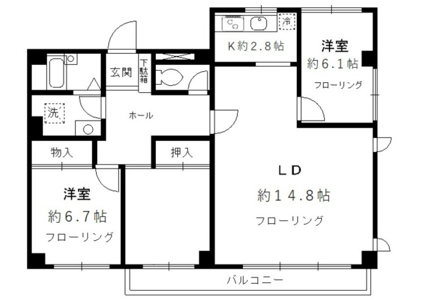 メゾンガーデニアの間取り|間取りです。