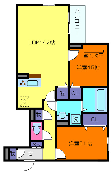 サンパティーク住吉の間取り