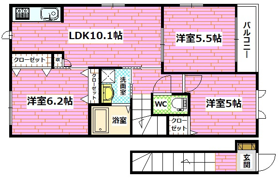 リバーサイド中野　A棟の間取り