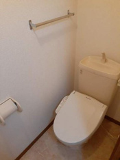 落ち着いた色調のトイレです