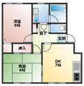 【間取り】 | 広々とした2DKの間取り！