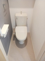 落ち着いた色調のトイレです