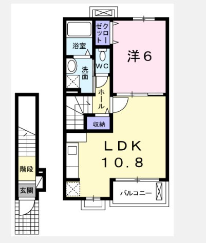 川越市大字天沼新田のアパートの間取り