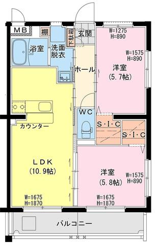 日向・鶴町3丁目47マンションの間取り