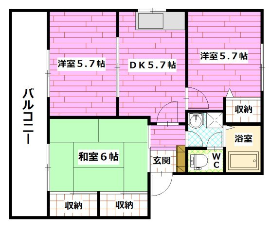 ルミナス矢賀　B棟の間取り