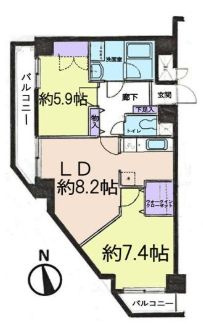 足立区千住橋戸町の賃貸マンションの間取り