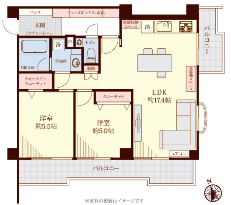 朝日常盤台マンションの間取り