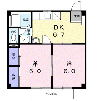 【間取り】 | コーポＩＴＯＧＡＷＡ